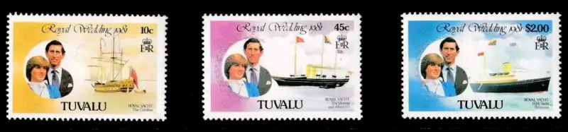 Tuvalu year 1981 Royal Wedding stamps