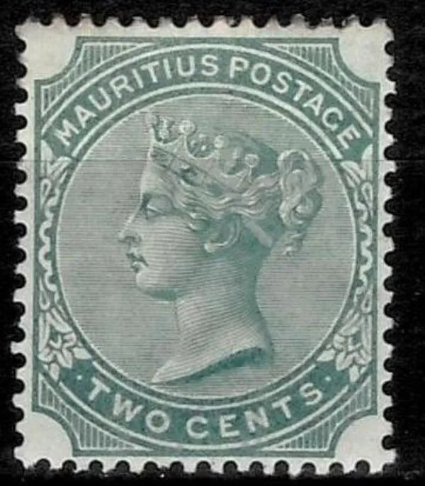 British Mauritius postage stamp year 1885 - 2 Cents green MH