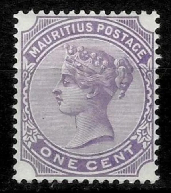British Mauritius postage stamp year 1893 - 1 Cent bluish violet SG 101