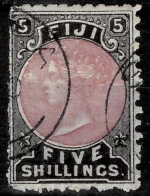 Fiji postage stamp year 1882 5 Shillings Queen Victoria
