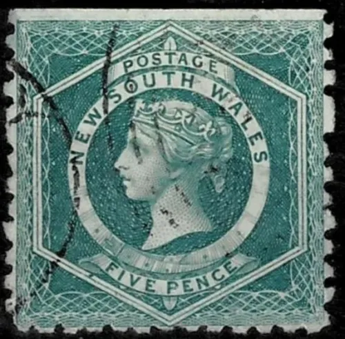 New South Wales stamp 1882 - 5 d perf 10 QV Used