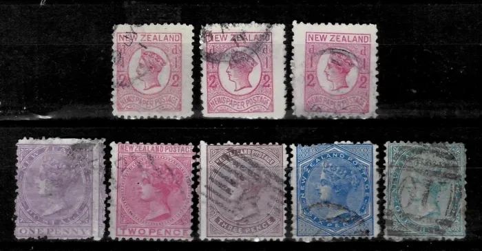 New Zealand postage stamps year 1873 - 1878 Used