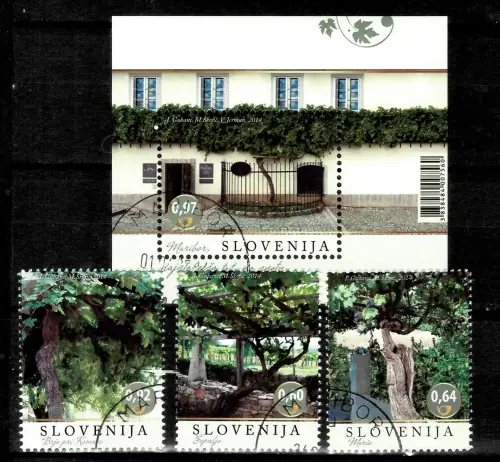 Slovenia year 2014 Flora stamps - Grapes Used set