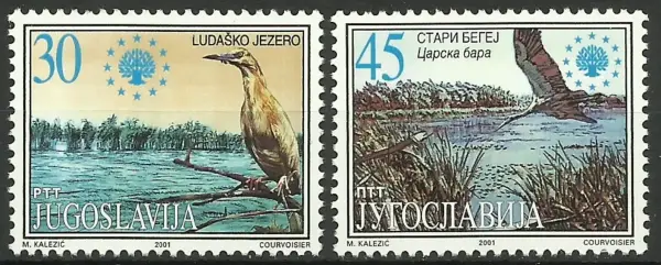 Yugoslavia postage stamps year 2001 Birds - European Nature Protection