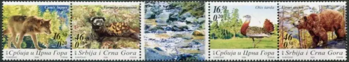 Serbia postage stamps year 2006 Fauna - Protected Animal species