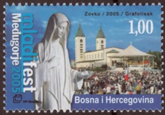 Bosnia postage stamps HP Mostar year 2005 Medjugorje Youth Festival