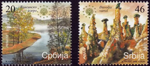 Serbia postage stamps year 2008 European Nature Protection