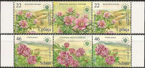 Serbia postage stamps year 2010 European Nature Protection - Flowers Roses