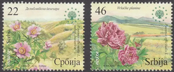 Serbia postage stamps year 2010 European Nature Protection - Flowers Roses
