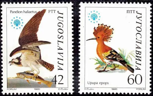 Yugoslavia year 1985 Fauna - Birds postage stamps set